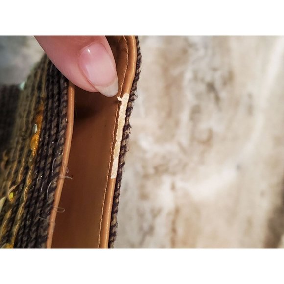 NEW DIRECTIONS BROWN/GOLD  TOTE BAG  *BAG MEASUREMENTS WIDTH 6" LENGTH 15" HEIGH - Picture 8 of 8